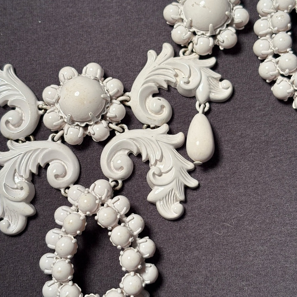J Crew White and Gold Necklace and Earring Set - Picture 2 of 6